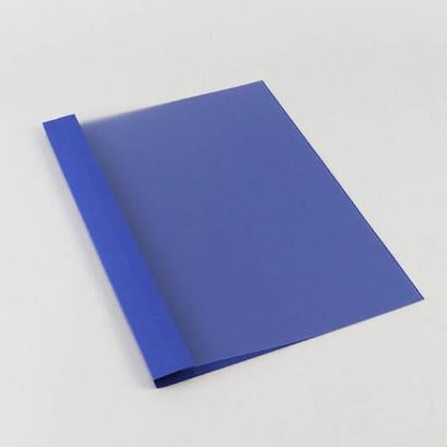 Carpeta con ojales A4, cartón de lino, 80 hojas, azul | 8 mm