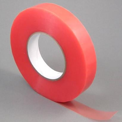 Cinta adhesiva de PET de doble cara, adhesivo de acrilato fuerte, cubierta de lámina roja, TLM21 25 mm