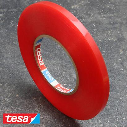 tesa 4965, cinta adhesiva de PET de doble cara, adhesivo de acrilato muy fuerte, cubierta de lámina roja 9 mm