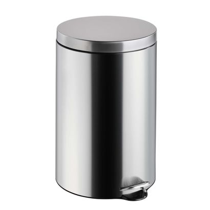 Cubo de basura con pedal 20 L acero inoxidable  | plata  | mate 