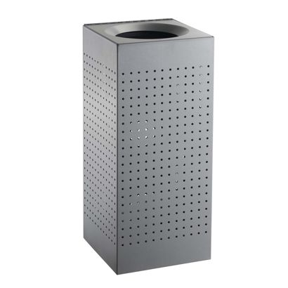 Papelera de basura, para exteriores, acero, gris 60 l 