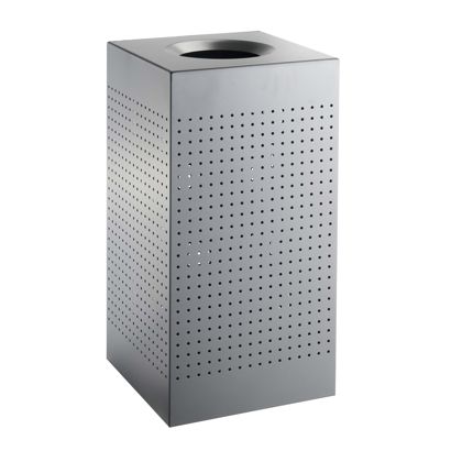 Papelera de basura, para exteriores, acero, gris 120 l 