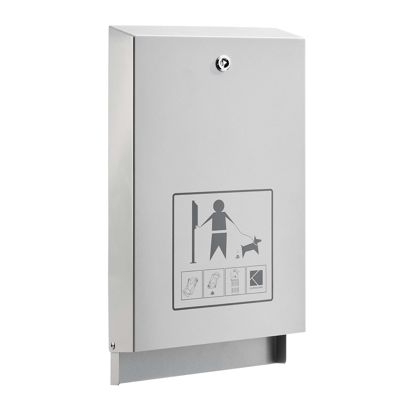 Dispensador de bolsas para perros, acero gris claro 
