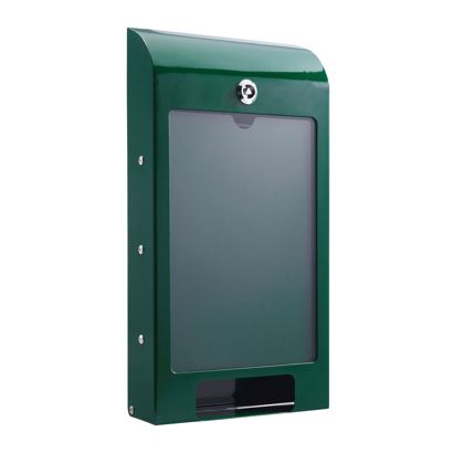 Dispensador de bolsas para perros, con compartimiento informativo A4, acero null
