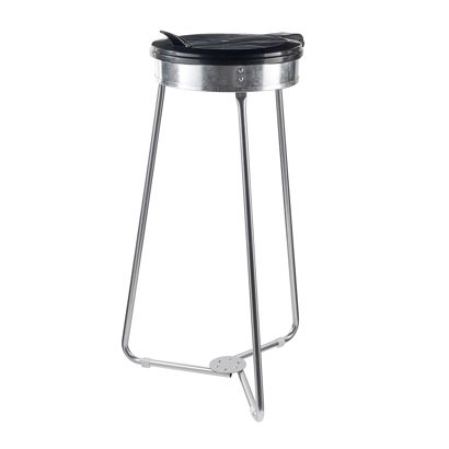 Soporte bolsas basura 120 litros con tapa redonda, 1 compartimento, acero 