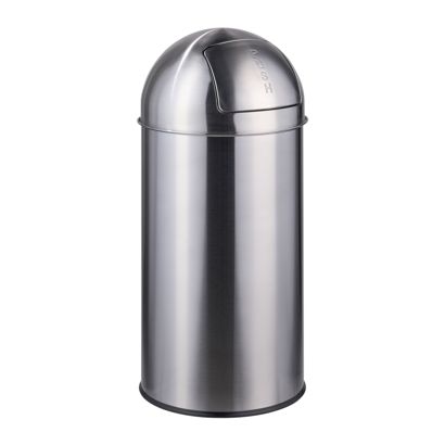Cubo de basura Push, acero inoxidable plata mate 35 l