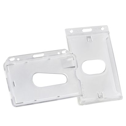 Funda tarjeta identificativa, plástico duro, ranura pulgar, mate 