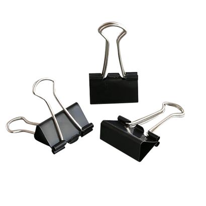 Pinzas doble clip, negro 25 mm