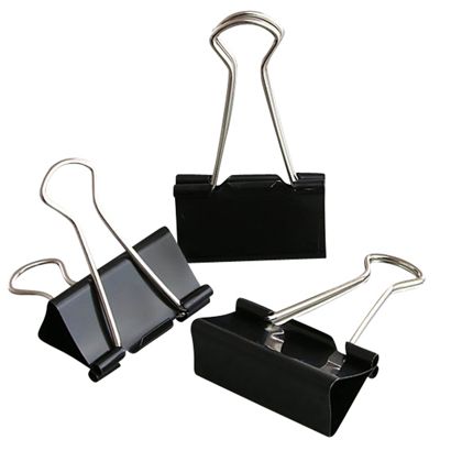 Pinzas doble clip, negro 41 mm