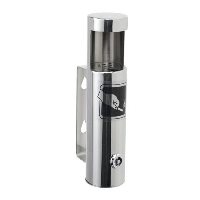 Cenicero de pared DARWIN, acero inoxidable, plata 21,5 cm