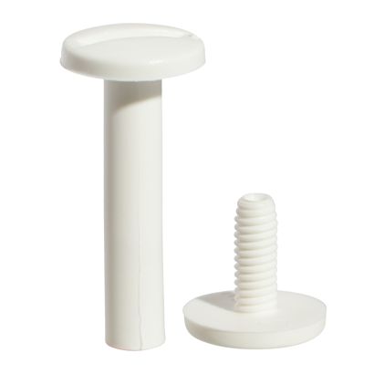 Tornillos plásticos para encuadernar, blanco | 16 mm