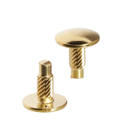 Cabezales de inserción a presión para tornillo para encuadernar, 6 mm, latonadas 