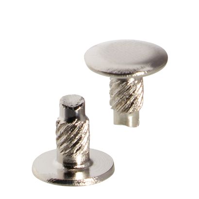 Cabezales de inserción a presión para tornillo para encuadernar, 8 mm, con 4 mm de alargamiento, niquelado 