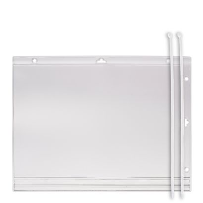 Funda para carteles impermeable A4 | con 2 bridas para cables