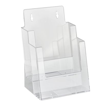 Portafolletos, 2 compartimento, poliestireno, formato vertical, transparente, Taymar 