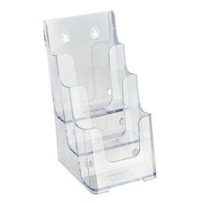 Portafolletos de pared/de pie, 3 compartimento, poliestireno, transparente PTXC 