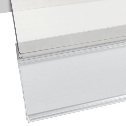 Regleta portaprecios DBD autoadhesiva para etiquetado doble transparente 