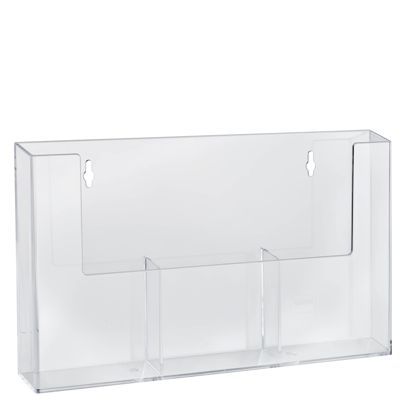 Portafolletos de pared, compartimentos paralelos, poliestireno, transparente, Taymar 