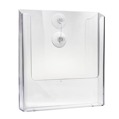 Portafolletos de pared con ventosas, poliestireno, transparente PTJ1 
