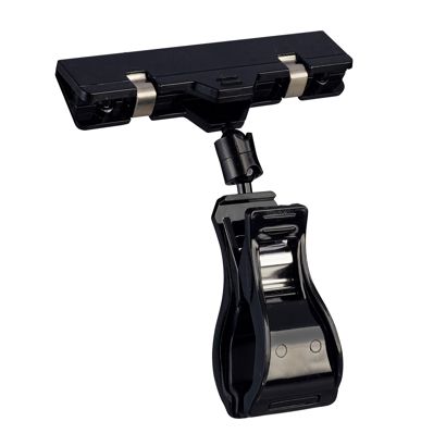 Clip identificador con broche grande y portaprecios,  negro 
