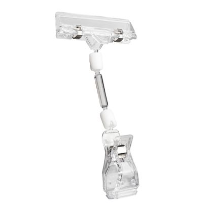 Clip identificador con broche grande y portaprecios, 5 cm de extensión, transparente 5 cm de extensión