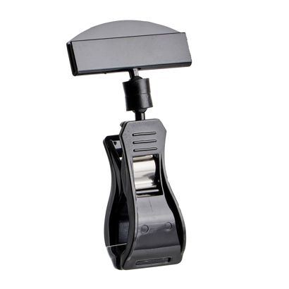 Clip identificador con broche grande y portaprecios negro 