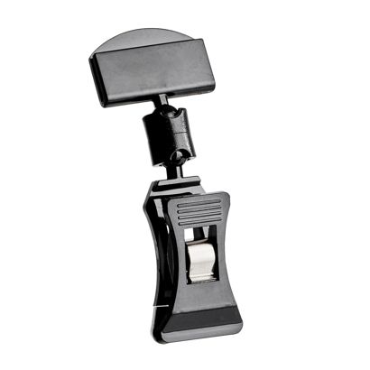 Clip identificador con broche pequeño y portaprecios pequeño, negro 
