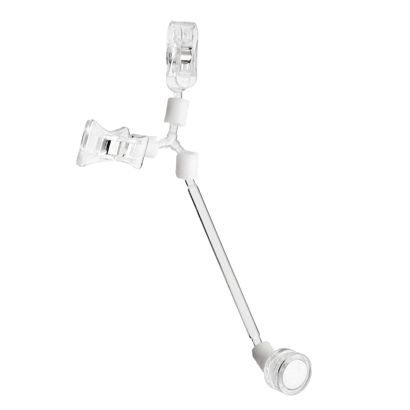 Clip identificador con broche mini, broche pequeño y base magnética de neodimio, 10 cm de extensión, transparente 