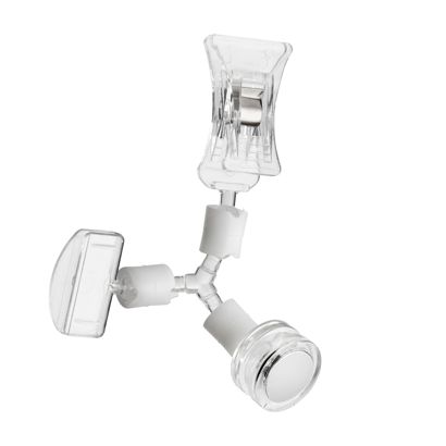 Clip identificador con portaprecios pequeño, broche pequeño y base magnética de neodimio, transparente 