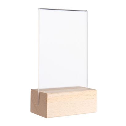Expositor de mesa MODUL, funda de metacrilato con base de madera null | null | A7