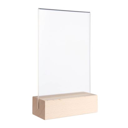 Expositor de mesa MODUL, funda de metacrilato con base de madera null | null | A6