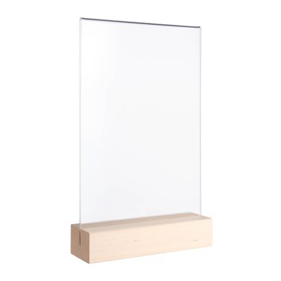 Expositor de mesa MODUL, funda de metacrilato con base de madera null | null | A5