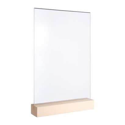 Expositor de mesa MODUL, funda de metacrilato con base de madera null | null | A4
