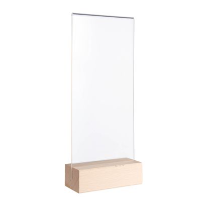 Expositor de mesa MODUL, funda de metacrilato con base de madera null | null | 1/3 A4