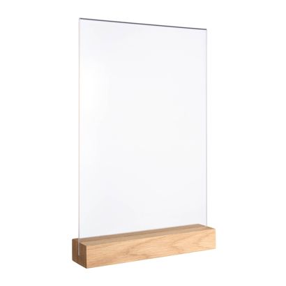 Expositor de mesa MODUL, funda de metacrilato con base de madera null | null | A4