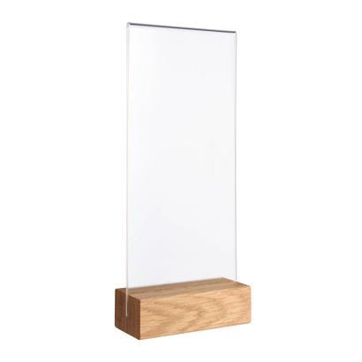 Expositor de mesa MODUL, funda de metacrilato con base de madera null | null | 1/3 A4