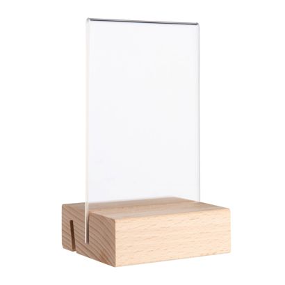 Expositor de mesa MODUL, funda de metacrilato con base de madera null | null | A7