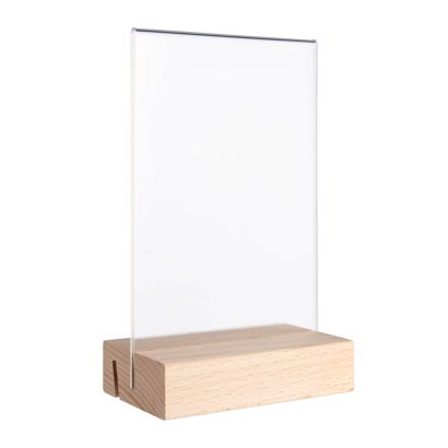 Expositor de mesa MODUL, funda de metacrilato con base de madera null | null | A6