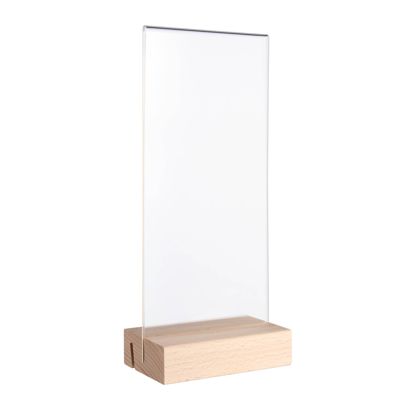 Expositor de mesa MODUL, funda de metacrilato con base de madera null | null | 1/3 A4