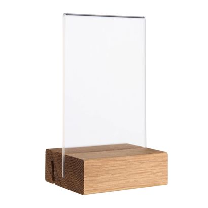 Expositor de mesa MODUL, funda de metacrilato con base de madera null | null | A7