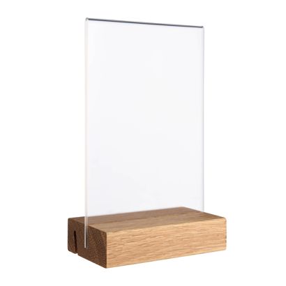 Expositor de mesa MODUL, funda de metacrilato con base de madera null | null | A6
