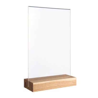 Expositor de mesa MODUL, funda de metacrilato con base de madera null | null | A5