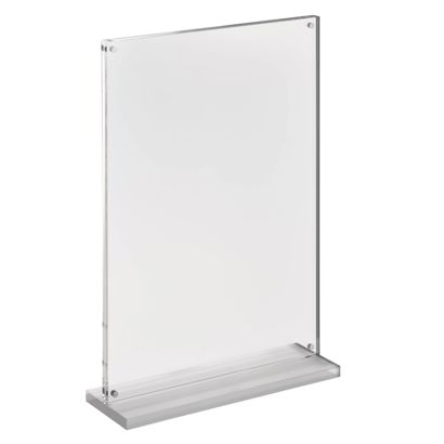 Soporte expositor en T magnético con base transparente mate formato vertical | A4