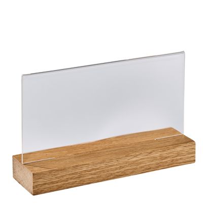 Soporte metacrilato con base de madera formato horizontal | null | 1/3 A4