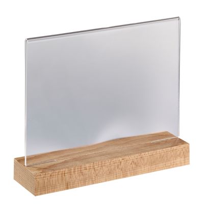 Soporte metacrilato con base de madera formato horizontal | null | A5
