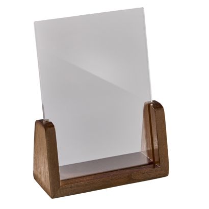 Expositor de mesa madera 'LignoLine' A6 - 105 x 148 mm  | formato vertical  | acrílico (PMMA)|madera de nogal 