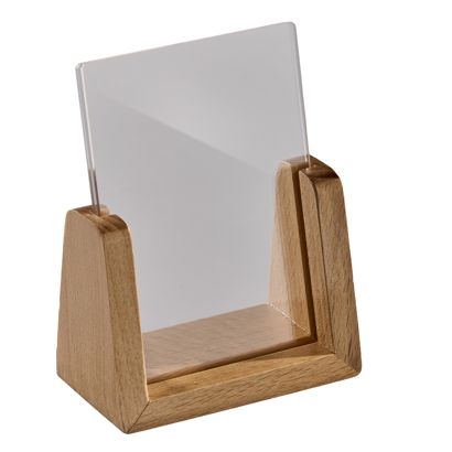 Expositor de mesa madera 'LignoLine' A7 - 74 x 105 mm  | formato vertical  | madera de haya|acrílico (PMMA) 