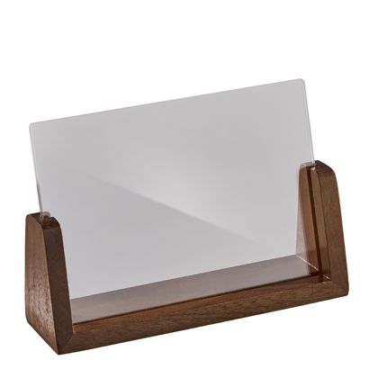 Expositor de mesa madera 'LignoLine' A6 - 148 x 105 mm  | formato horizontal  | acrílico (PMMA)|madera de nogal 