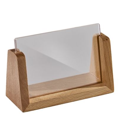 Expositor de mesa madera 'LignoLine' A7 - 105 x 74 mm  | formato horizontal  | madera de haya|acrílico (PMMA) 