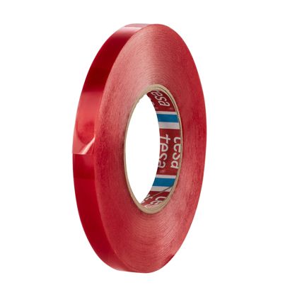 tesa 4965, cinta adhesiva de PET de doble cara, adhesivo de acrilato muy fuerte, cubierta de lámina roja 15 mm